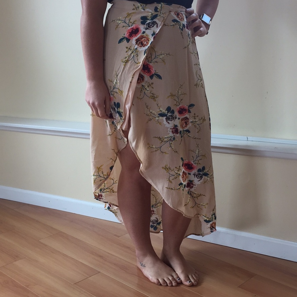 Floral wrap skirt